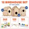 12 DIY Bird House Kits For Children to Build - Wood Birdhouse for Kids to Paint - Unfinished Bird Houses - Spring Crafts Kits - Wooden Arts & Craft for Girls & Boys - Classroom & Spring Activity